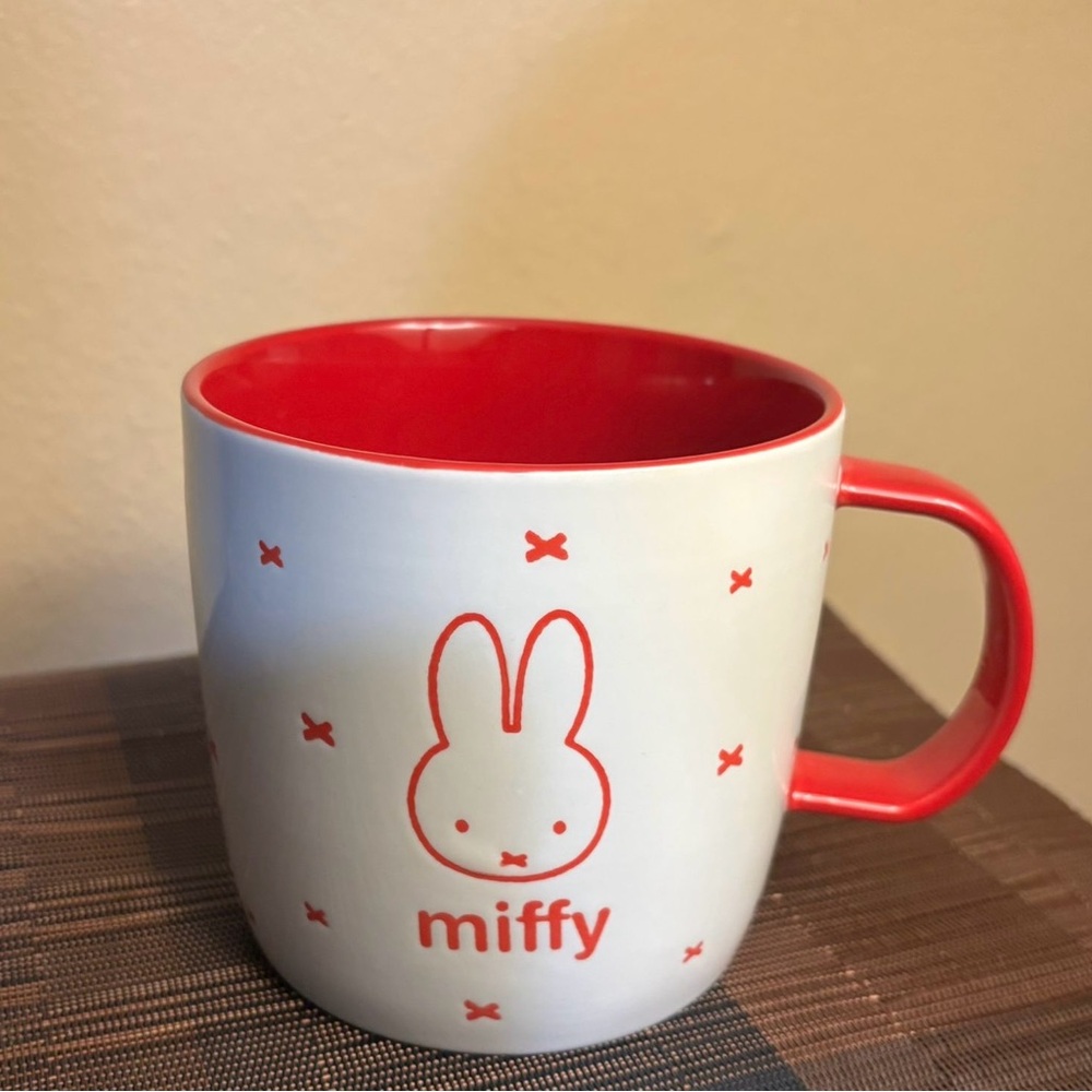 Miffy by Magenta Red & White Cute Ceramic Coffee Mug - New w/no tag
